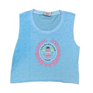 Firehouse Neon Blue Country Club tank Girls size Large (10) NWOT